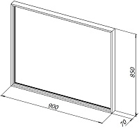 Allen Brau Liberty Зеркало прямоугольное 90x85h см, с подсветкой и сенс. выкл., цвет: черный браш 1.330015.BB