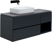 Allen Brau Infinity Тумба под раковину, подвесная левая 119,2x45,6x51h см, цвет: антрацит матовый 1.21005.AM