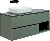 Allen Brau Infinity Тумба под раковину, подвесная левая 119,2x45,6x51h см, цвет: олива матовая 1.21005.CGM