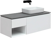 Allen Brau Infinity Тумба под раковину, подвесная правая 119,2x45,6x40,8h см, цвет: белый матовый 1.21008.WM