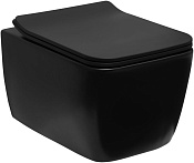 Allen Brau Liberty Чаша подвесного унитаза 37x45 см каскадный смыв, цвет: черный матовый 4.33007.31