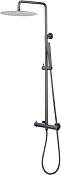 Allen Brau Fantasy Душевая стойка: термостат, ручной и верхний душ, шланг 150 см, цвет: графит браш 5.11001-MG