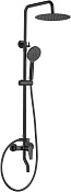 Allen Brau Eclipse Душевая стойка: смеситель, ручной и верхний душ, шланг 150 см, цвет: черный мат 5.E1007-31