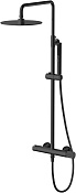 Allen Brau Liberty Душевая стойка: смеситель, ручной и верхний душ, шланг 150 см, цвет: черный мат 5.33007-31