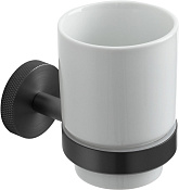 Allen Brau Priority Стакан с держателем подвесной 6,7x10,7x9,5h см, керамика, цвет: графит браш 6.31002-MG