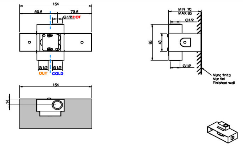 Treemme Встраиваемая часть смесителя для душа/ванны RWIT2808ZZ98