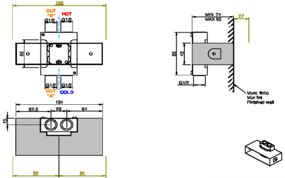Treemme Встраиваемая часть смесителя для ванны/душа RWIT2849ZZ98