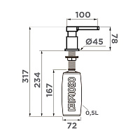 Omoikiri OM-04 Дозатор для кухни, цвет: светлое золото 4995050
