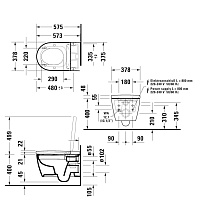 Duravit Starck F Унитаз подвесной с сиденьем SensoWash, биде, подогрев, фен цвет: белый глянцевый 650000012004320