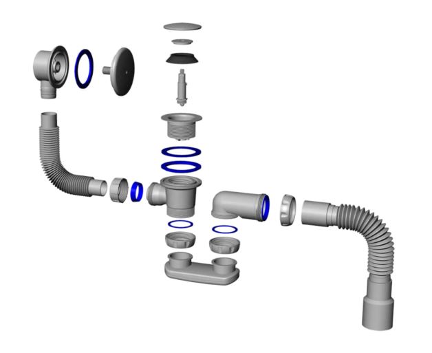 Salini Слив-перелив для ванны, цвет: хром глянцевый 23101H