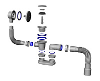Salini Слив-перелив для ванны, цвет: хром глянцевый 23101H