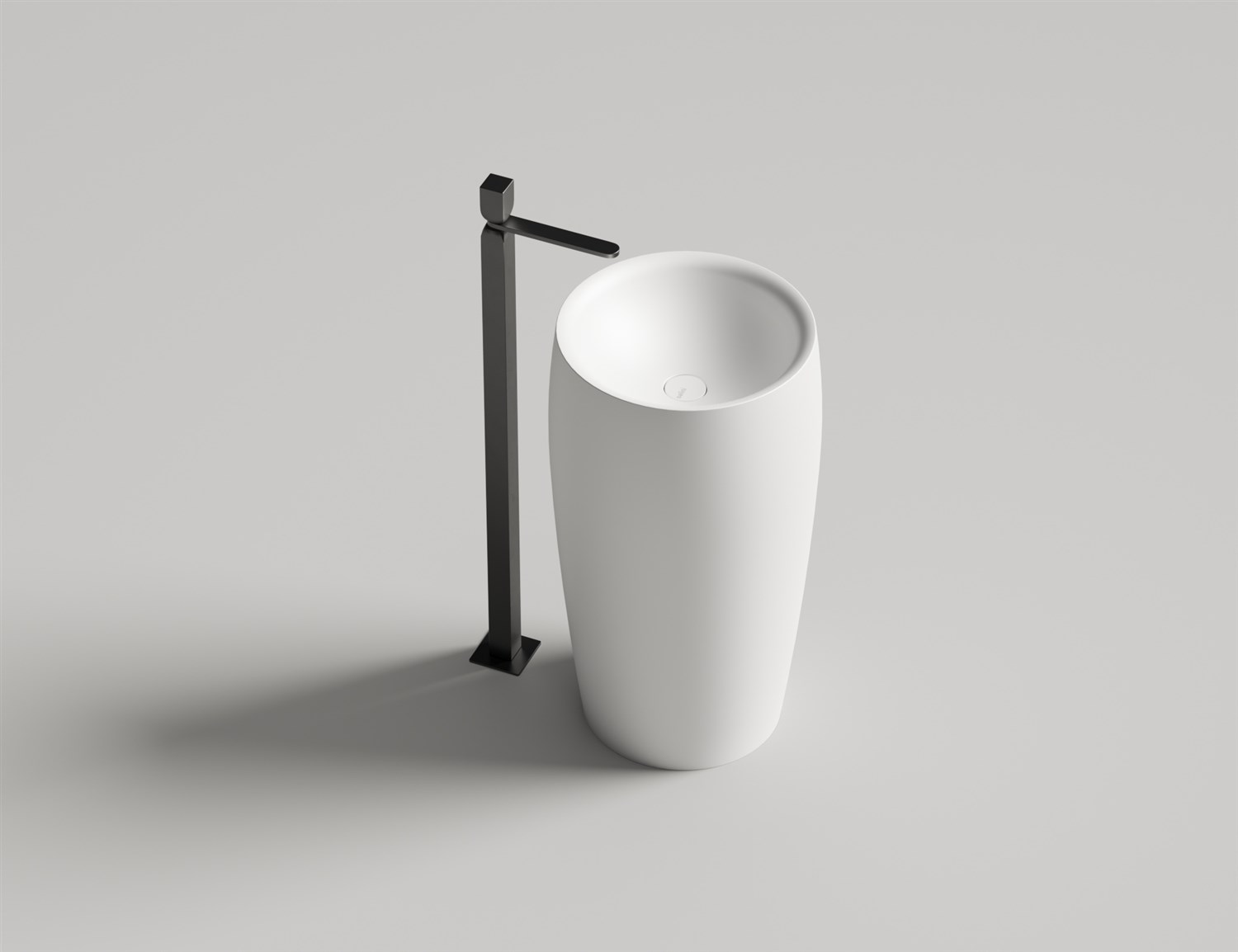 Salini Alda 03 Раковина напольная круглая 47x47x90h см, цвет: белый глянцевый 130311G