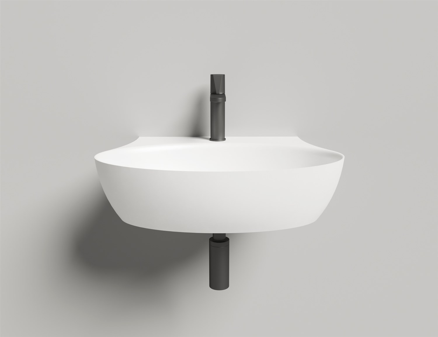 Salini Alda Wall 01 Раковина подвесная округлая 58x45x15h см, цвет: белый глянцевый 140311G