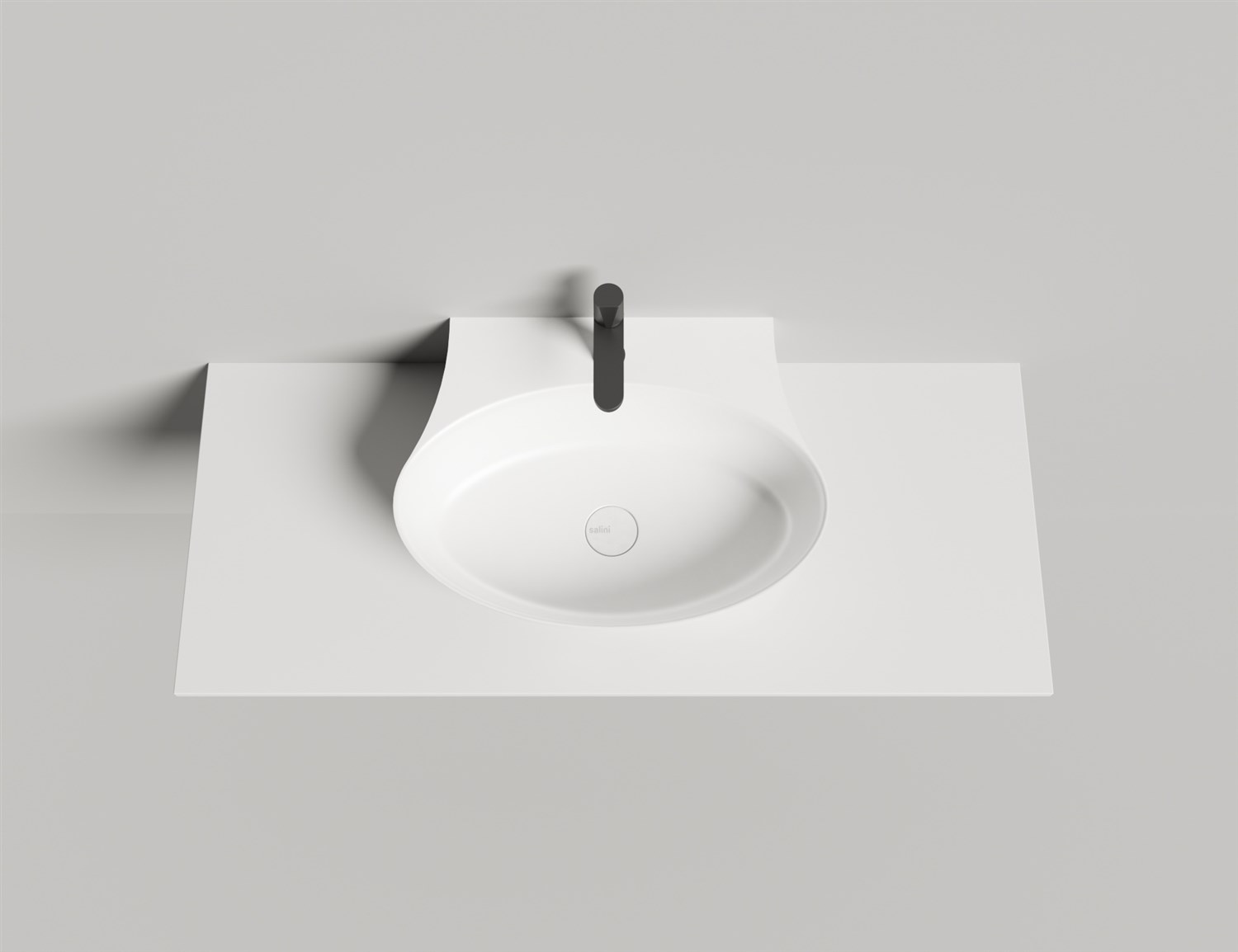 Salini Alda Wall 01 Раковина подвесная округлая 58x45x15h см, цвет: белый глянцевый 140311G