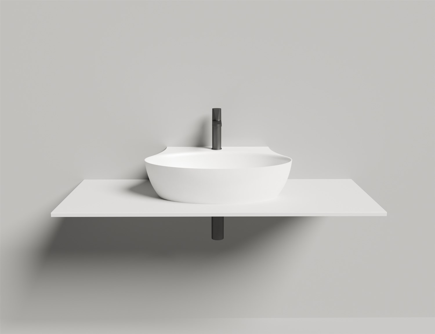 Salini Alda Wall 01 Раковина подвесная округлая 58x45x15h см, цвет: белый матовый 140321M