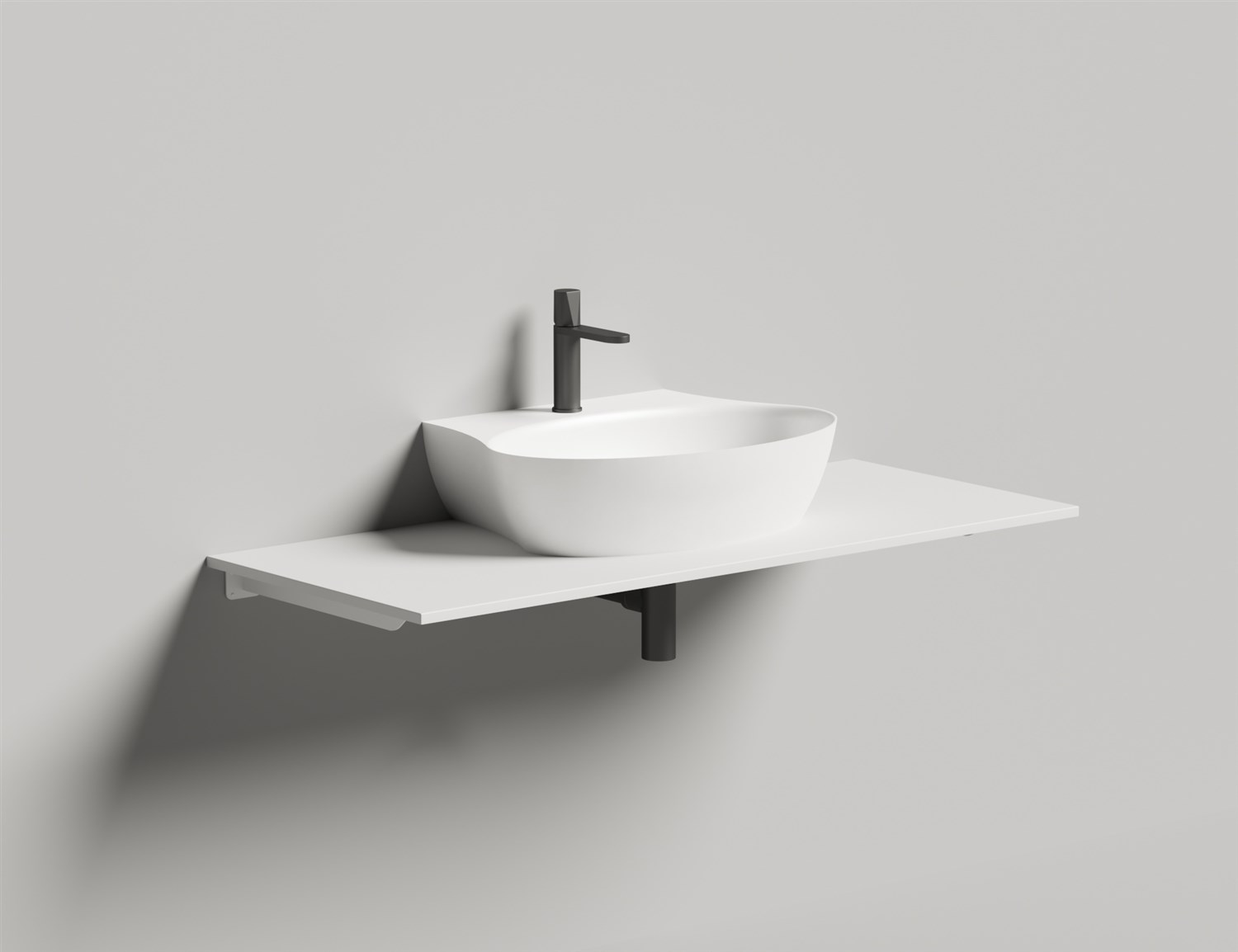 Salini Alda Wall 01 Раковина подвесная округлая 58x45x15h см, глянцевый цвет: RAL 140311GF