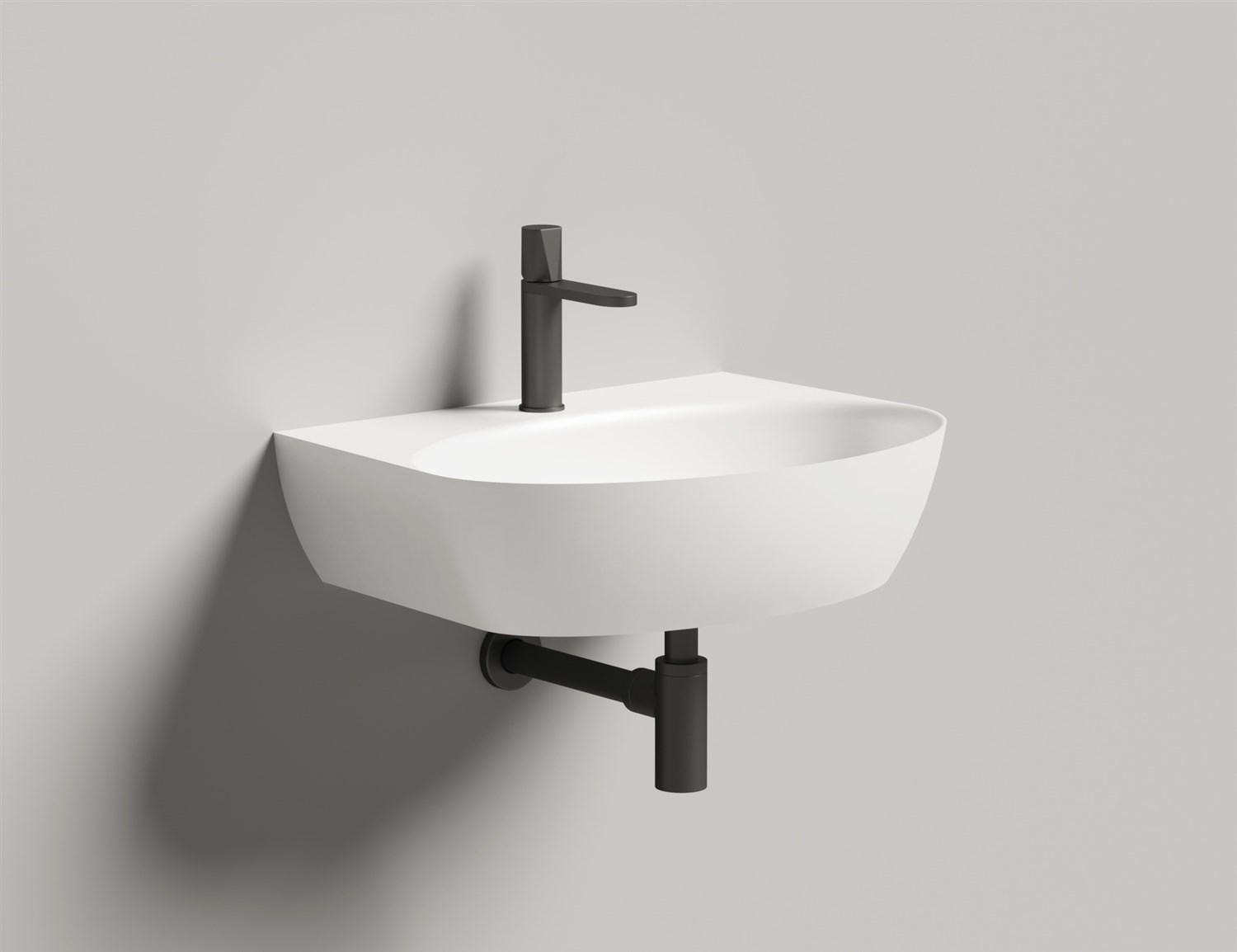 Salini Alda Wall 02 Раковина подвесная округлая 58x45x15h см, цвет: белый матовый 140322M