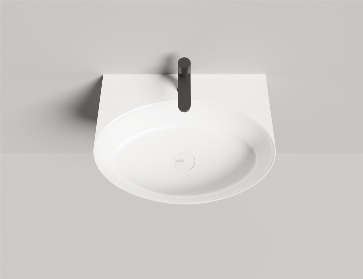 Salini Alda Wall 02 Раковина подвесная округлая 58x45x15h см, цвет: белый матовый 140322M