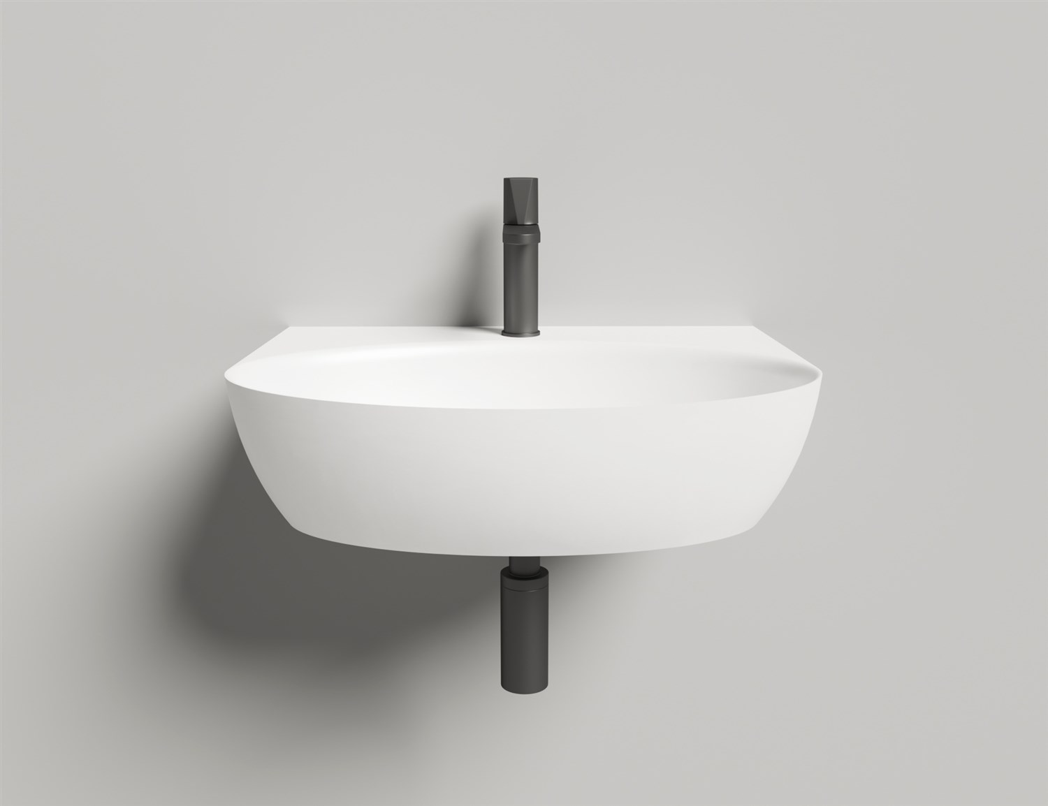 Salini Alda Wall 02 Раковина подвесная округлая 58x45x15h см, матовый цвет: RAL 140322MF