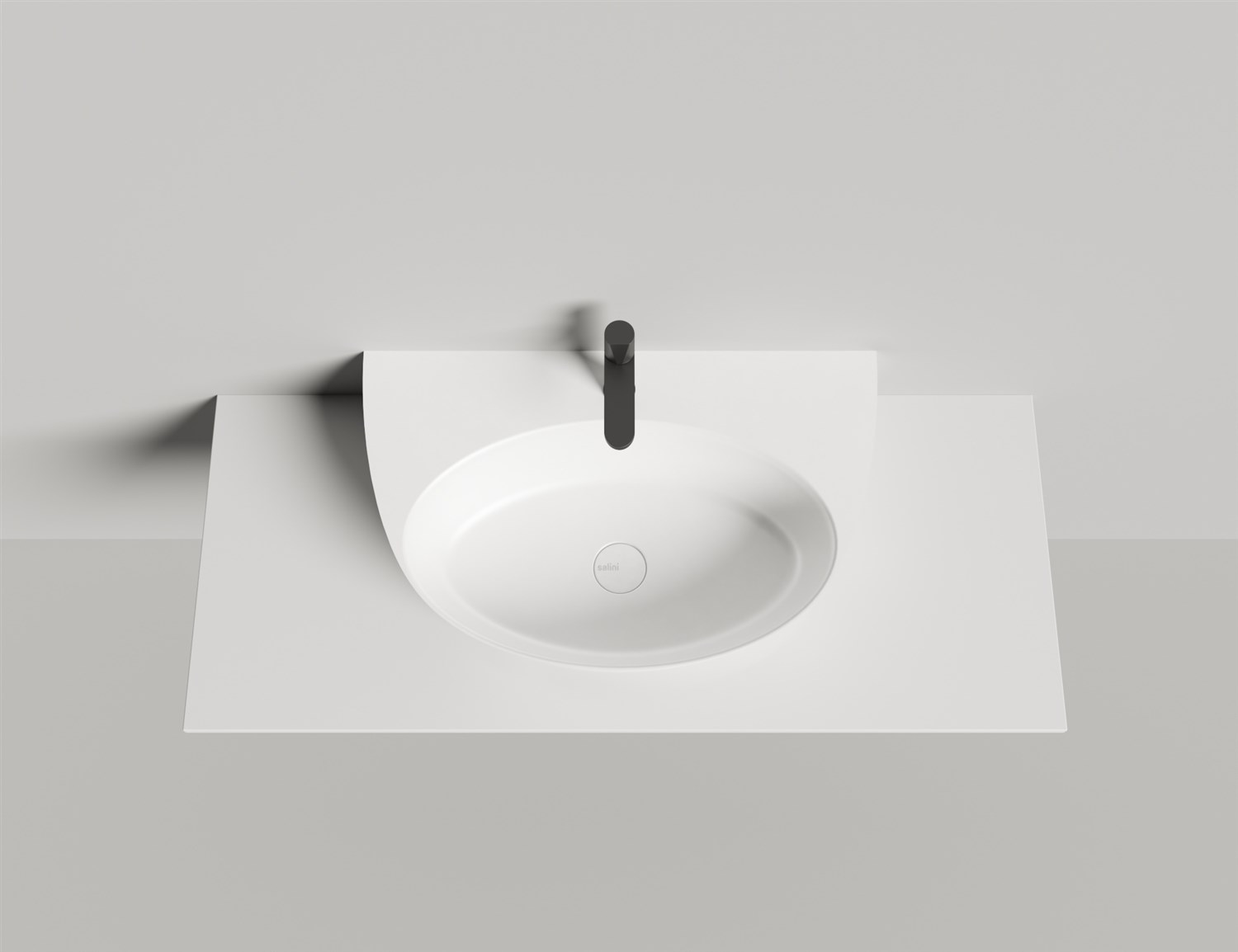 Salini Alda Wall 03 Раковина подвесная округлая 71x45x15h см, цвет: белый глянцевый 140313G