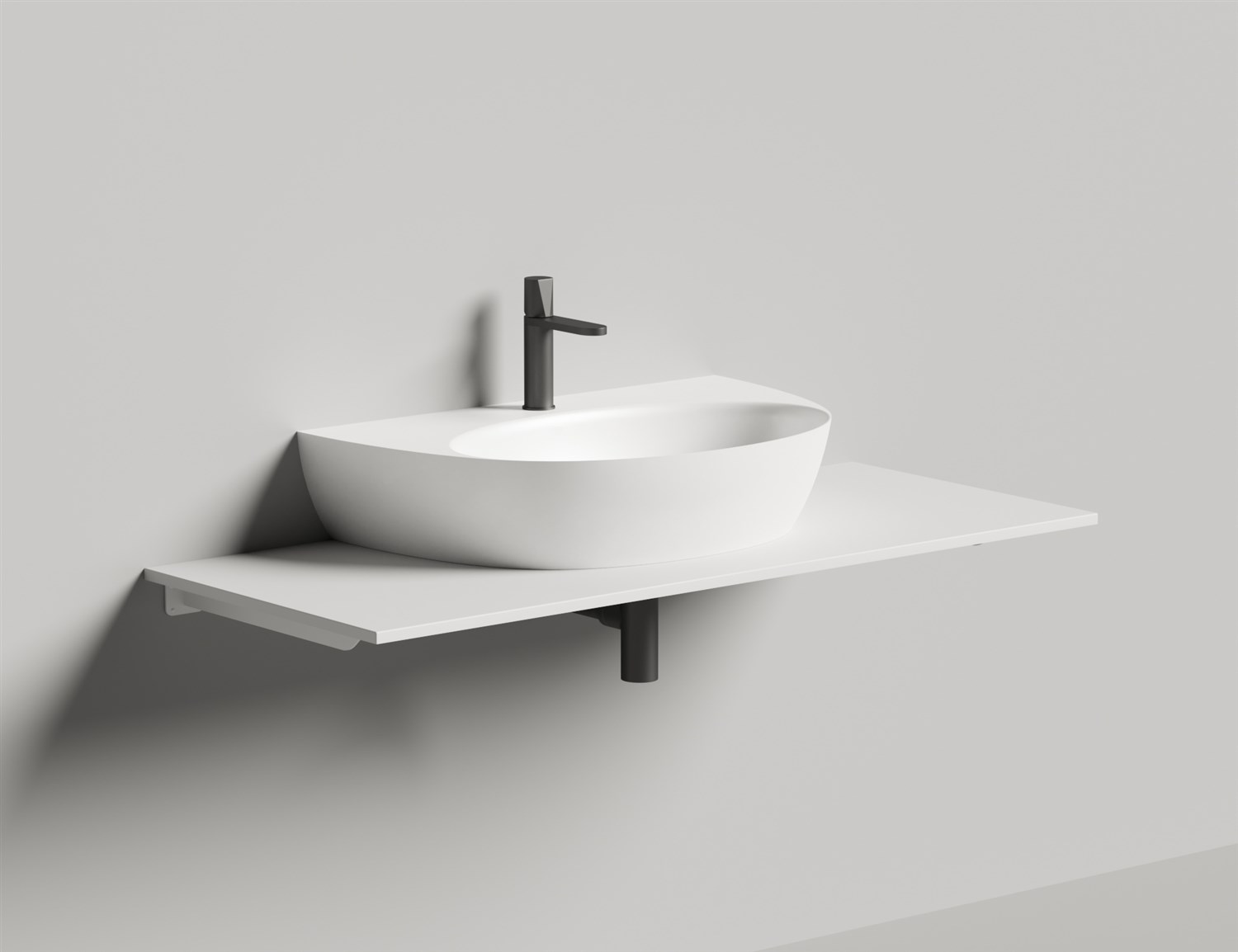 Salini Alda Wall 03 Раковина подвесная округлая 71x45x15h см, глянцевый цвет: RAL 140313GF