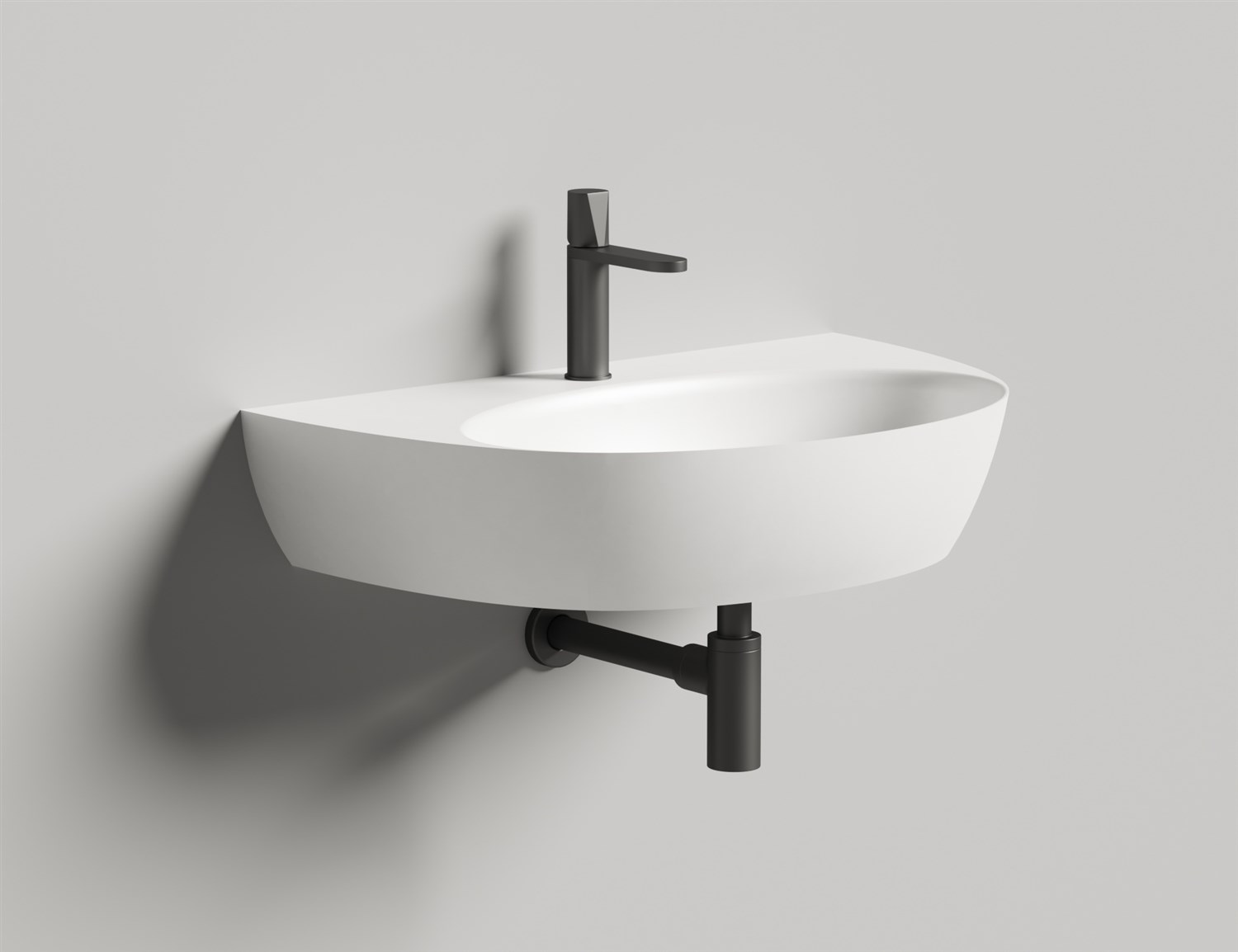 Salini Alda Wall 03 Раковина подвесная округлая 71x45x15h см, глянцевый цвет: RAL 140313GF