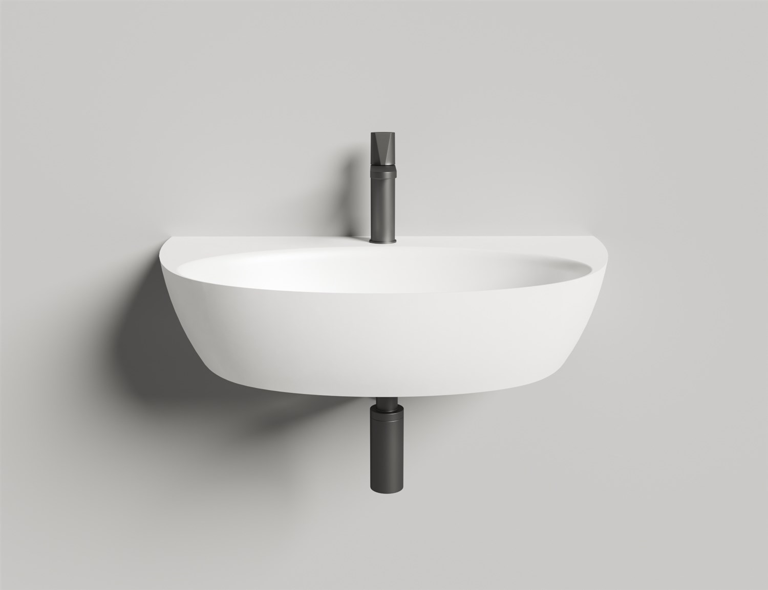 Salini Alda Wall 03 Раковина подвесная округлая 71x45x15h см, глянцевый цвет: RAL 140313GF