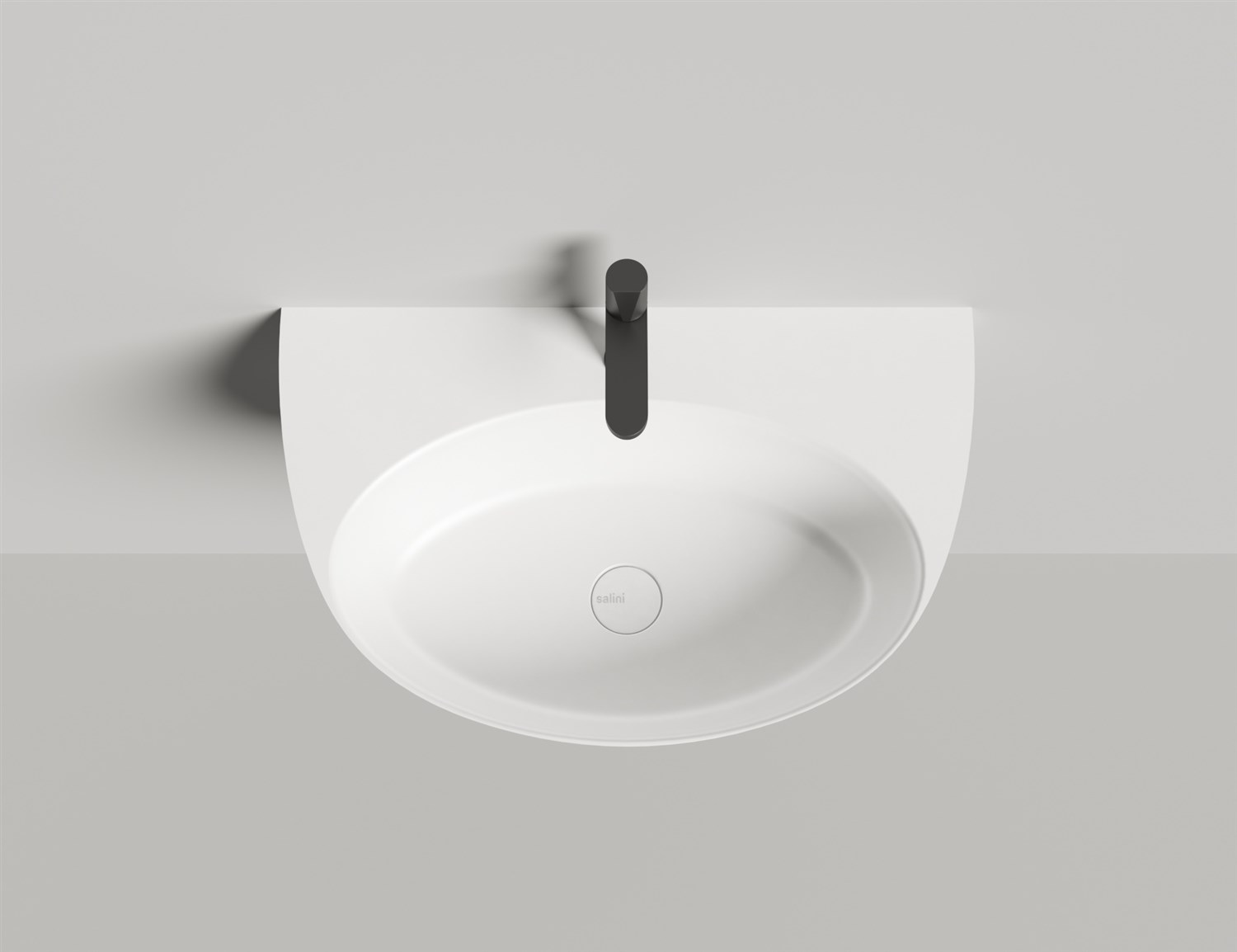 Salini Alda Wall 03 Раковина подвесная округлая 71x45x15h см, матовый цвет: RAL 140323MF