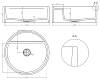 Salini Armonia Top 02 Раковина накладная круглая 45x45x16h см, глянцевый цвет: RAL 130116GF