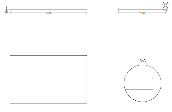 Salini Costa Столешница 80x50 см, цвет: белый матовый 200121M