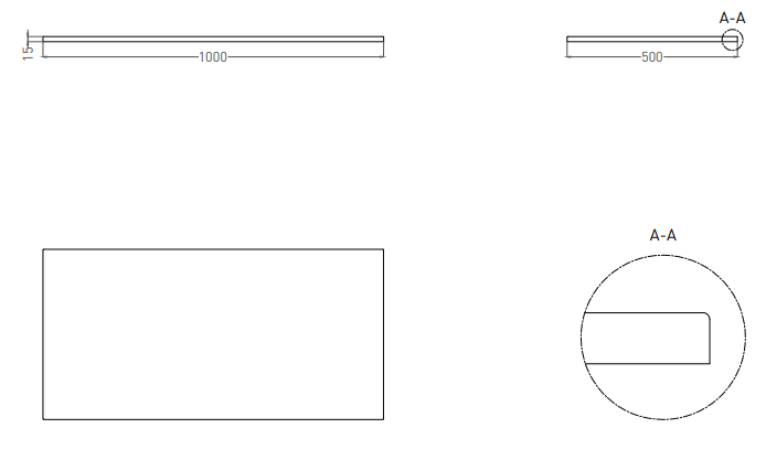 Salini Costa Столешница под раковину S-Stone, прямоугольная, 100х50х1,5h см, цвет: белый матовый 200122M