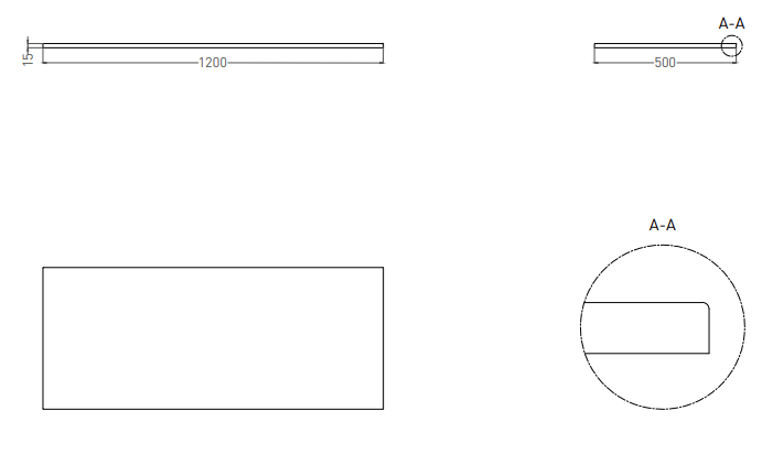 Salini Costa Столешница 120x50 см, цвет: белый матовый 200123M