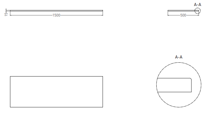 Salini Costa Столешница 150x50 см, цвет: белый матовый 200124M
