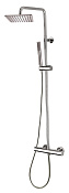 Bossini Cosmo Душевая стойка: смеситель, ручной и верхний душ, 1 вид струи, шланг, цвет: chrome L10103.030