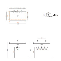 Catalano Comfort Раковина подвесная 100x47x14,5h см, без перелива, покр Cataglaze цвет: белый глянц. 0421000001