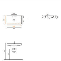 Catalano Comfort Раковина подвесная 80x47x14,5h см, без перелива, покр. Cataglaze цвет: белый глянц. 0420800001