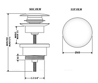 Galassia Донный клапан для раковины универсальный, цвет: белый матовый 9916BIMT