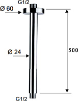 Remer Кронштейн потолочный 50,5 см, цвет: cromo 347N50