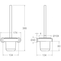 Ramonsoler Accesorios Ершик подвесной нержавеющая сталь, цвет: матовый черный ESCO01NM