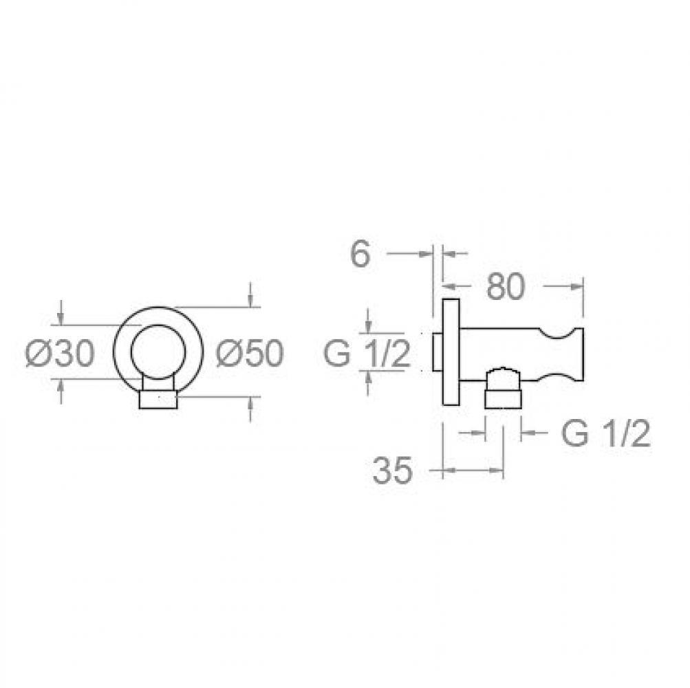 Ramonsoler Accesorios Шланговое подключение с держателем для душа, цвет: матовый черный 3796NM