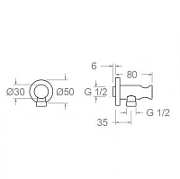 Ramonsoler Accesorios Шланговое подключение с держателем для душа, цвет: матовый черный 3796NM