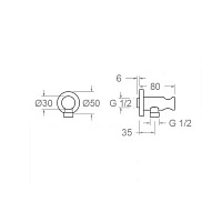 Ramonsoler Accesorios Шланговое подключение с держателем для душа, цвет: золото брашированное 3796OC