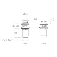 Ramonsoler Accesorios Донный клапан "Click Clack", цвет: никель брашированный 1219LNC
