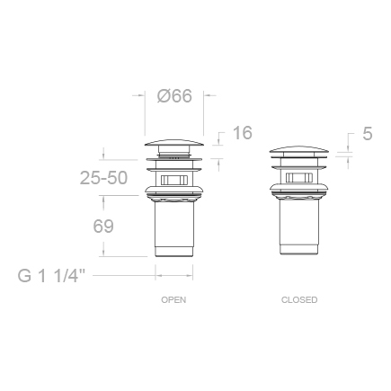 Ramonsoler Accesorios Донный клапан "Click Clack", цвет: матовый черный 1219LNM