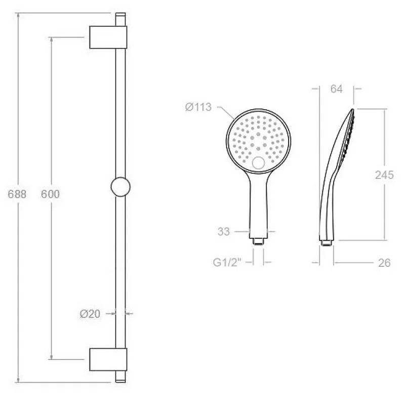 Ramonsoler Accesorios Душевой гарнитур латунь, цвет: хром 7750TR