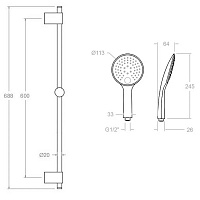 Ramonsoler Accesorios Душевой гарнитур латунь, цвет: хром 7750TR