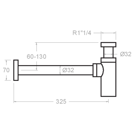 Ramonsoler Accesorios Сифон для раковины латунь, цвет: матовый черный 3790NM