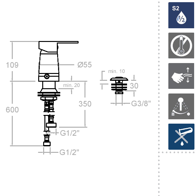 Ramonsoler Alexia Смеситель для биде однорычажный, цвет: хром SA362302