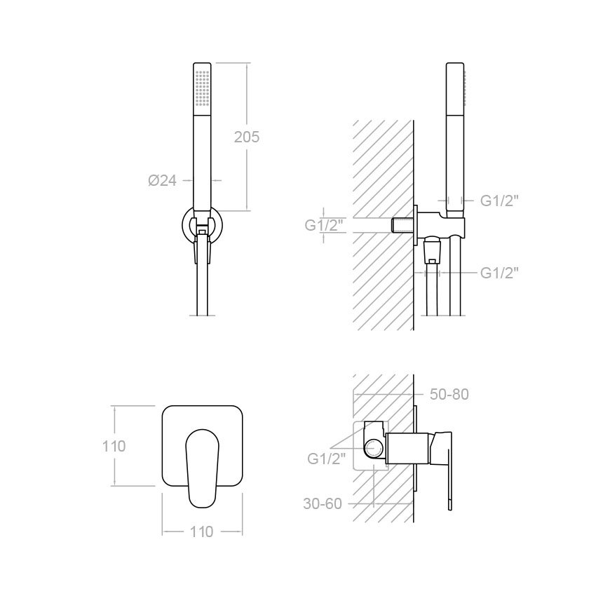 Ramonsoler Alexia Душевой комплект встраиваемый, цвет: хром K3618011