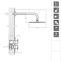 Ramonsoler Alexia Душевой комплект встраиваемый с термостатом, цвет: хром K3624012